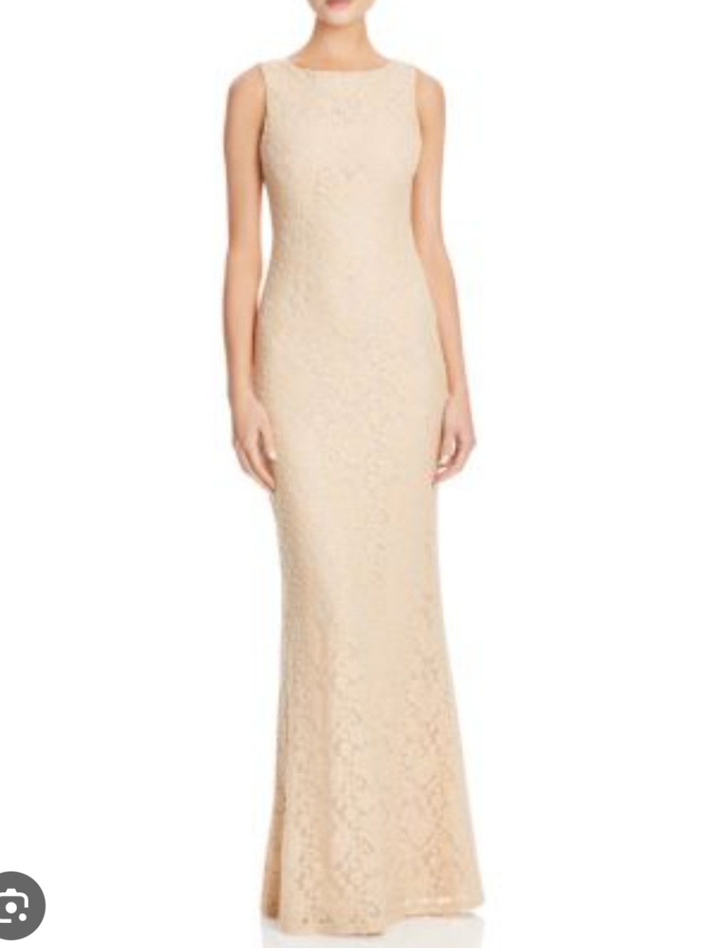 Alice + Olivia Sachi Apricot Blush Lace Open Back Gown Maxi Dress Size 2 NWT